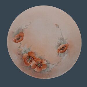 Vintage Hand Painted Bavaria Plate Tirschenreuth Poppies Poppy Signed
